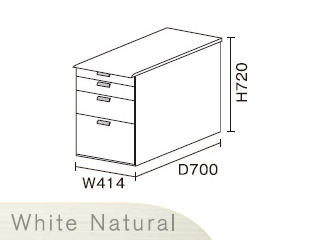 【クリックで詳細表示】ビクターインテリア 【ニューワークスタジオ】 サイドデスク 奥行700タイプ DD-F270-WN(ホワイトナチュラル)