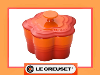 【クリックで詳細表示】Le Creuset/ル・クルーゼ 910167-00 ラムカン・フルールSフタ付/オレンジ