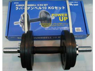 【クリックで詳細表示】ライテック 【お届けにお時間がかかります】DP080 ラバーダンベル 10kg