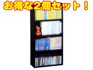 【クリックで詳細表示】組立家具 【本棚・書庫 2個セット！】コミック＆収納45 黒 24452