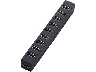 【クリックで詳細表示】ELECOM/エレコム U2H-Z10SBK 10ポートUSBハブ(セルフパワー/バスパワー両用) ブラック
