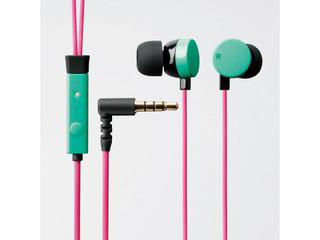 【クリックで詳細表示】ELECOM/エレコム EHP-IPIN105PGN スマートフォン用ヘッドホンマイク(ピンク/ミントグリーン) ＜br＞ 【elegirls】