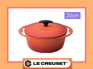 【クリックで詳細表示】Le Creuset/ル・クルーゼ 〔ホーロー鍋〕 AKK-7401 センセーションココット・ロンド(20cm)/オレンジ