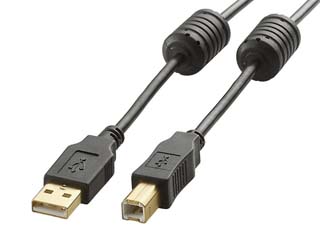 【クリックで詳細表示】ELECOM/エレコム U2C-BF10BK USB2.0ケーブル/フェライトコア付 ABタイプ/1.0m(ブラック)