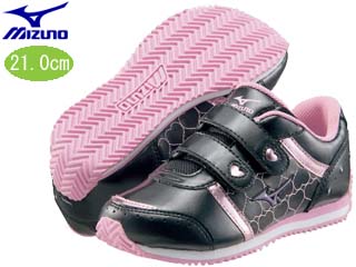 【クリックで詳細表示】Mizuno/ミズノ 8KJ-145-09 BEADS KIDS ビーズキッズX(キッズシューズ)[ブラック×ピンク]【21.0cm】