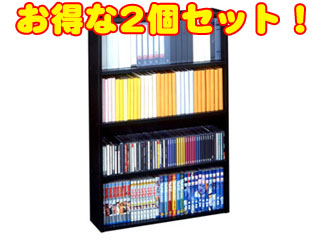 【クリックで詳細表示】組立家具 【お買い得2個セット】【本棚・書庫】 コミック＆収納60 黒 24602