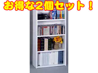 【クリックで詳細表示】組立家具 【本棚・書庫 2個セット！】コミック＆収納45 白 24453