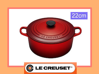 【クリックで詳細表示】Le Creuset/ル・クルーゼ 【期間特価】〔ホーロー鍋〕 ココット・ロンド(22cm)/チェリーレッド ＜br＞ 【sbsale】