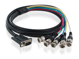 【クリックで詳細表示】ハイパーツールズ VMC5M-3M-PT VGA(ミニDーsub15ピンオス)⇔BNC(オス×5)変換ケーブル