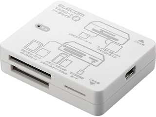【クリックで詳細表示】ELECOM/エレコム MR-W46HWH 高速版メモリリーダライタ/46メディア対応/ホワイト