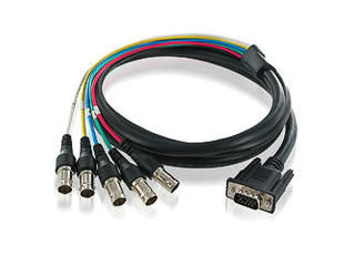 【クリックで詳細表示】ハイパーツールズ VMC5F-5M-PT VGA(ミニD-sub15ピンオス)＜-＞BNC(メス×5)変換ケーブル 5m