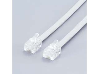 【クリックで詳細表示】ELECOM/エレコム MJ-06TS ツイスト＆シールドモジュラケーブル(6極2芯)ベージュ 0.6m