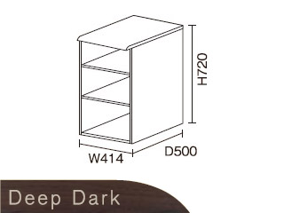 【クリックで詳細表示】ビクターインテリア 【ニューワークスタジオ】 サイドシェルフ DD-S401-DA(ディープダーク)