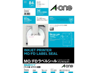 【クリックでお店のこの商品のページへ】A・one/エーワン 29090 インクジェットプリンタラベルA4 6面3.5インチFD用