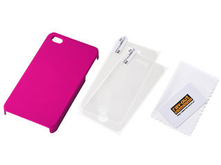 【クリックで詳細表示】ray-out/レイ・アウト iPhone 4/4S用ラバーコーティングシェルジャケット RT-P4C4/P マットピンク