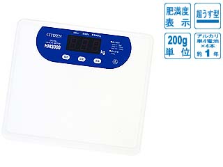 【クリックで詳細表示】CITIZEN/シチズン 【衝撃の52％OFF】HM3000-001(ブルー) デジタル体重計