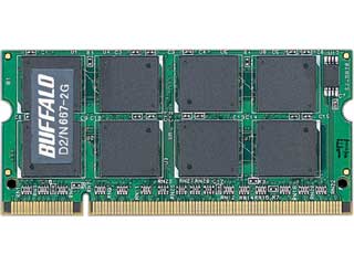 【クリックで詳細表示】バッファロー D2/N667-2G DDR2 667MHz(PC2-5300)対応 200pin SO-DIMM