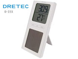 【クリックで詳細表示】DRETEC/ドリテック O-223WT ソーラー温湿度計(ホワイト)