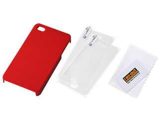 【クリックで詳細表示】ray-out/レイ・アウト iPhone 4/4S用ラバーコーティングシェルジャケット RT-P4C4/R マットレッド