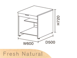 【クリックで詳細表示】ビクターインテリア 【ニューワークスタジオ】 PCワゴン DD-S430-NA(フレッシュナチュラル)