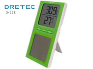 【クリックで詳細表示】DRETEC/ドリテック O-223GN ソーラー温湿度計(グリーン)