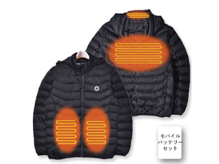 【在庫処分】 【 Mサイズ 】 モバイルバッテリー付き電熱ヒーター内蔵 ジャケット IN-1100F