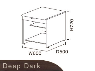 【クリックで詳細表示】ビクターインテリア 【ニューワークスタジオ】 PCワゴン DD-S430-DA(ディープダーク)