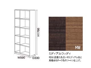 【クリックで詳細表示】ビクターインテリア 【TERRITORY/テリトリー】 ハイシェルフ/ミディアムウッディ DD-B268-MW ＜br＞ 【大型商品の為配送時間指定不可】