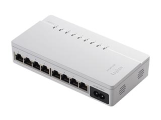 【クリックで詳細表示】ロジテック LAN-SW08P/PB 100BASE-TX対応 スイッチングハブ(電源内蔵、8ポート)