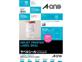 【クリックで詳細表示】A・one/エーワン 28797 インクジェット対応ハイグレード光沢白フィルム 1面＊10シート