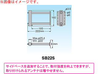 【クリックでお店のこの商品のページへ】SB22S サイドベース UHFアンテナ(1台)設置用