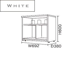 【クリックで詳細表示】ビクターインテリア 【ニューワークスタジオ FLAT】オプションユニット サブデスク DD-S700-WH(ホワイト) ＜br＞ 【nwsflat】