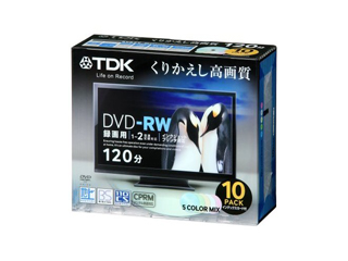 【クリックで詳細表示】TDKマーケティング DRW120DPWMA10S 録画用DVD-RW CPRM対応 カラーミックス インクジェットプリンタ対応 10枚 5mmスリムケース