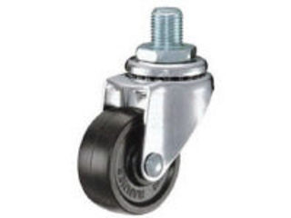 【クリックで詳細表示】HAMMER/ハンマーキャスター A型 ねじ式 自在 ゴム車40mm UNF1/2×L14/420A-10R40BAR01 (420A-R40BAR01)