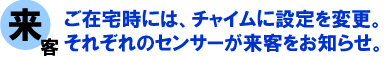 ご在宅時にはチャイムに設定変更。