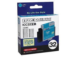 【クリックで詳細表示】OME-32CA エプソン互換インクカートリッジ シアン (ICC32)