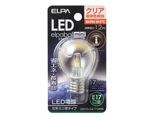 【クリックで詳細表示】LDA1CL-G-E17G456 LED装飾電球シリーズ(S形ミニ球タイプ)口金E17・クリア電球色