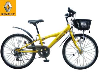 G1590 Renault ルノー F1ジュニアシティ自転車 24インチ 6段変速 イエロー ムラウチドットコム