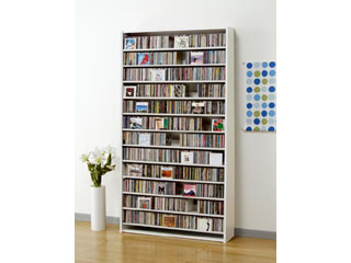 【クリックで詳細表示】【DVD/CDラック】 CDストッカー1284 (ホワイト) CS1284W