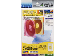 【クリックで詳細表示】はがきサイズのプリンタラベル スリムCDケース背面用 10面 12シート(120片) 29325