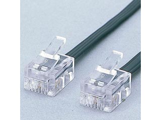 【クリックでお店のこの商品のページへ】スリムモジュラケーブル(6極4芯) ブラック 5m MJ-5BK