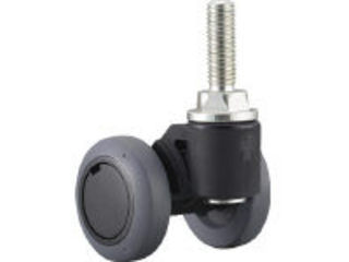 【クリックで詳細表示】ねじ込み式双輪キャスターエラストマー車 荷重58.8 黒 CNBF50UB