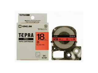 【クリックでお店のこの商品のページへ】SC18R テプラPRO用テープ 赤・黒文字