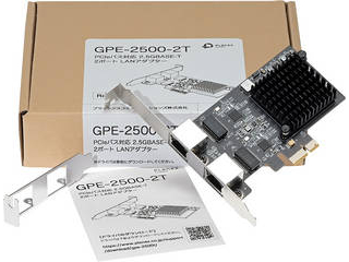 PCIeoXΉ 2.5GBASE-T 2|[g LANA_v^[ GPE-2500-2T