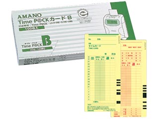 【クリックで詳細表示】【TimeP＠CK/タイムパック カード】タイムカード(4欄) カードB 20日/5日締め用(100枚入/1箱)