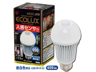 【クリックで詳細表示】LDA7N-H-S2 人感センサー付 LED電球 昼白色相当(650lm)