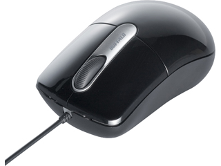 【クリックで詳細表示】BSMOU05MBK 光学式有線マウス USB接続 Mサイズ 延長ケーブル付 ブラック
