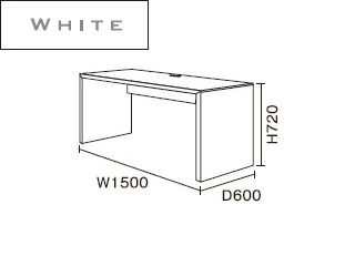 【クリックでお店のこの商品のページへ】【ニューワークスタジオ FLAT】 デスク 幅1500 DD-150-WH(ホワイト)