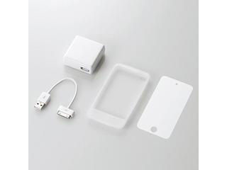 【クリックで詳細表示】【メーカー在庫限り！】iPod touch用 充電器付シリコンケース 液晶保護フィルム付 クリア AVA-T11ACCR