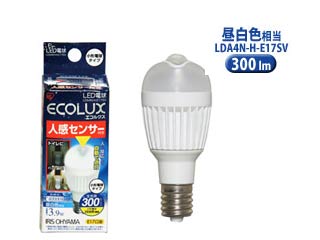 【クリックでお店のこの商品のページへ】LDA4N-H-E17SV 人感センサー付 LED電球 昼白色相当(300lm)